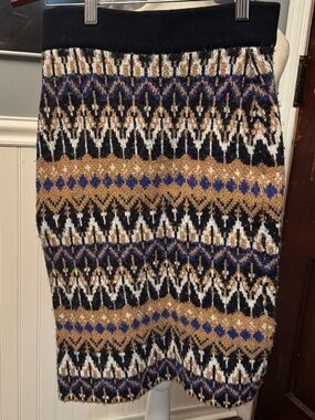 Anthropologie Sweater Skirt Lambswool Cotton Cashmere Blend Pencil Skirt Size S
